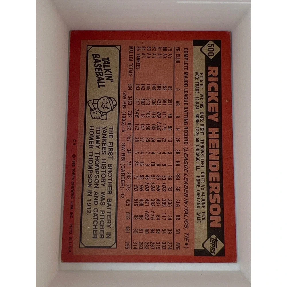 Topps 1986 rickey